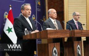 Baghdad, Iranian Foreign Minister Seyyed Abbas Araqchi, Iraqi Foreign Minister Fuad Hussein, and Syrian Foreign Minister Bassam Sabbagh attended a joint press conference.