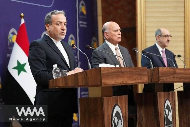 Baghdad, Iranian Foreign Minister Seyyed Abbas Araqchi, Iraqi Foreign Minister Fuad Hussein, and Syrian Foreign Minister Bassam Sabbagh attended a joint press conference.