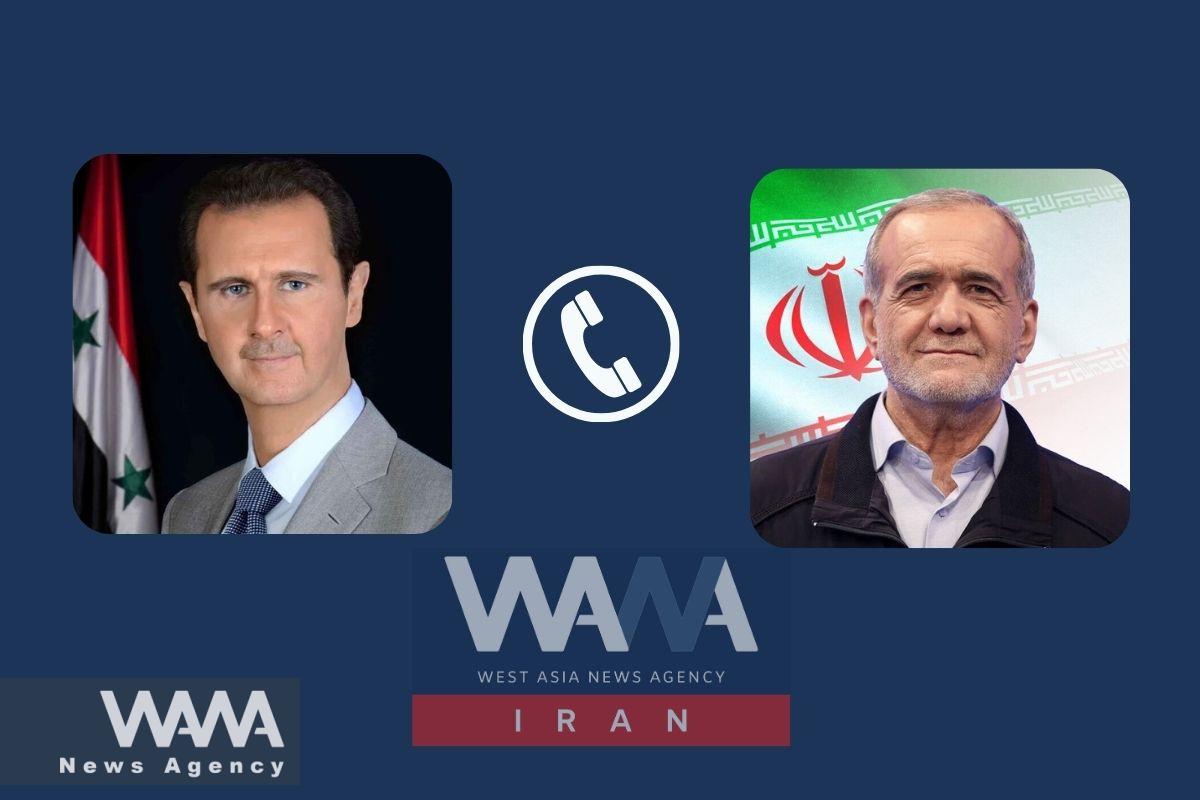 phone call between Pezeshkian and Bashar al-Assad