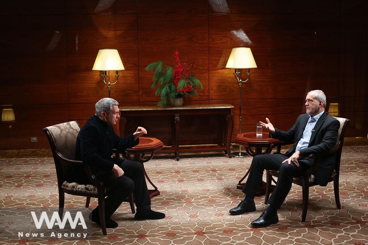 Masoud Pezeshkian in an interview with Russia's Channel 1 / WANA News Agency