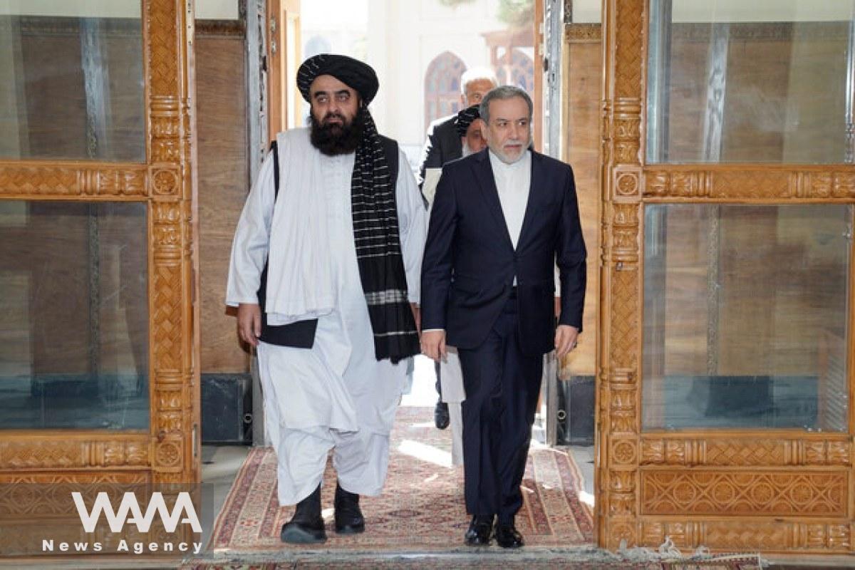 Iran's Foreign Minister, Seyed Abbas Araghchi, meeting with Maulvi Amir Khan Muttaqi, the Foreign Minister of Afghanistan, on January 26, 2024. Social media/ WANA News Agency