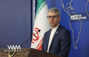 Iran's Foreign Ministry spokesman Esmail Baqaee speaks during a press conference in Tehran, Iran, January 6, 2025. Majid Asgaripour/WANA (West Asia News Agency)