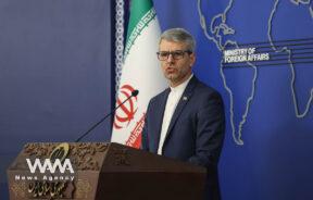 Iran's Foreign Ministry spokesman Esmail Baqaee speaks during a press conference in Tehran, Iran, January 6, 2025. Majid Asgaripour/WANA (West Asia News Agency)