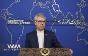 Iran's Foreign Ministry spokesman Esmail Baqaee speaks during a press conference in Tehran, Iran, January 6, 2025. Majid Asgaripour/WANA (West Asia News Agency)