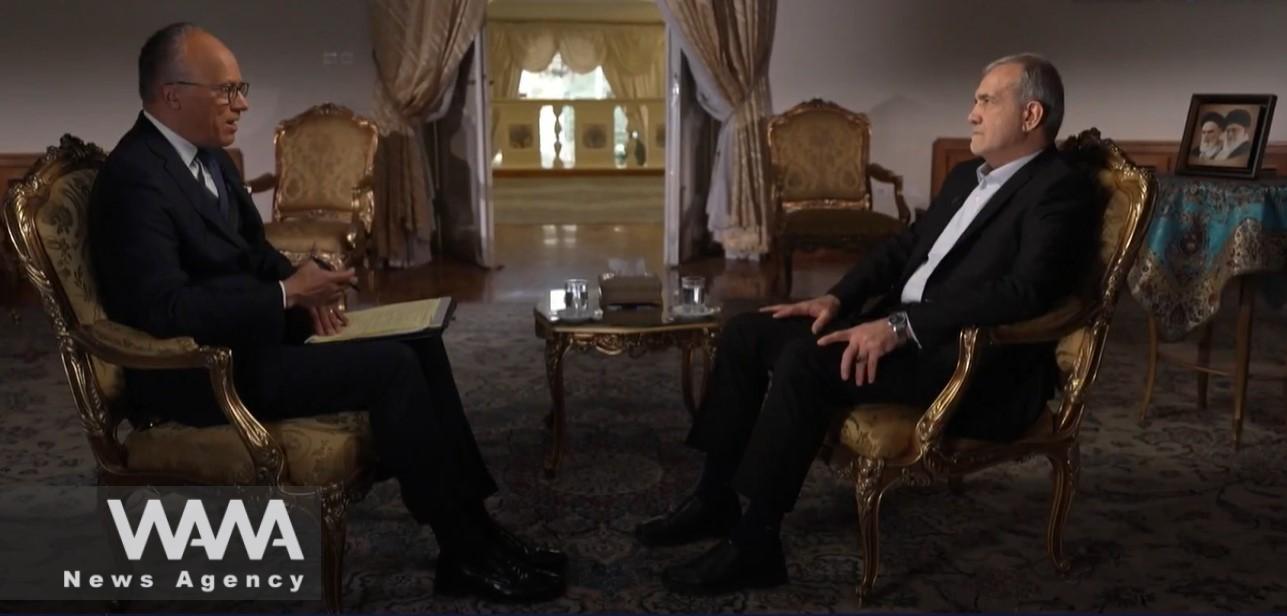 Lester Holt in an interview with Iranian President Masoud Pezeshkian / WANA News Agency