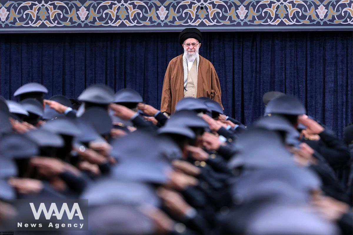 The Supreme Leader of Iran, in a meeting with a group of Air Force and Air Defense commander - Iran 07. Feb. 2025- Leader office/ WANA News Agency