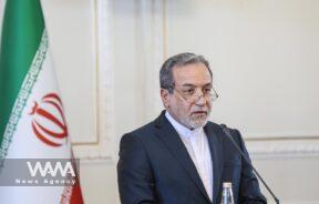 Iranian Foreign Minister Abbas Araghchi speaks during a joint press conference with Russia's Foreign Minister Sergei Lavrov in Tehran