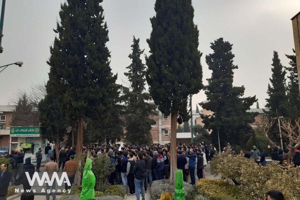 Protest gathering of students following the killing of a University of Tehran student. Social Media / WANA News Agency