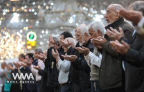 Iranians pray during the Muslim holy month of Ramadan at a mosque in Tehran