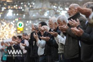 Iranians pray during the Muslim holy month of Ramadan at a mosque in Tehran