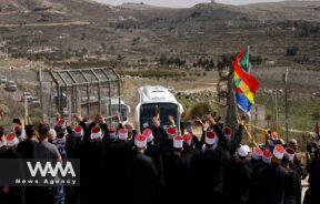 More than a hundred Syrian Druze traveling to the occupied Golan Heights to visit the site of Nabi Shu'ayb / WANA News Agency