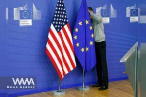 European Union and the United States flags -WANA