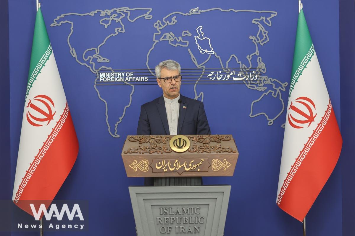 Iran's Foreign Ministry spokesman Esmail Baqaee, attends a press conference in Tehran