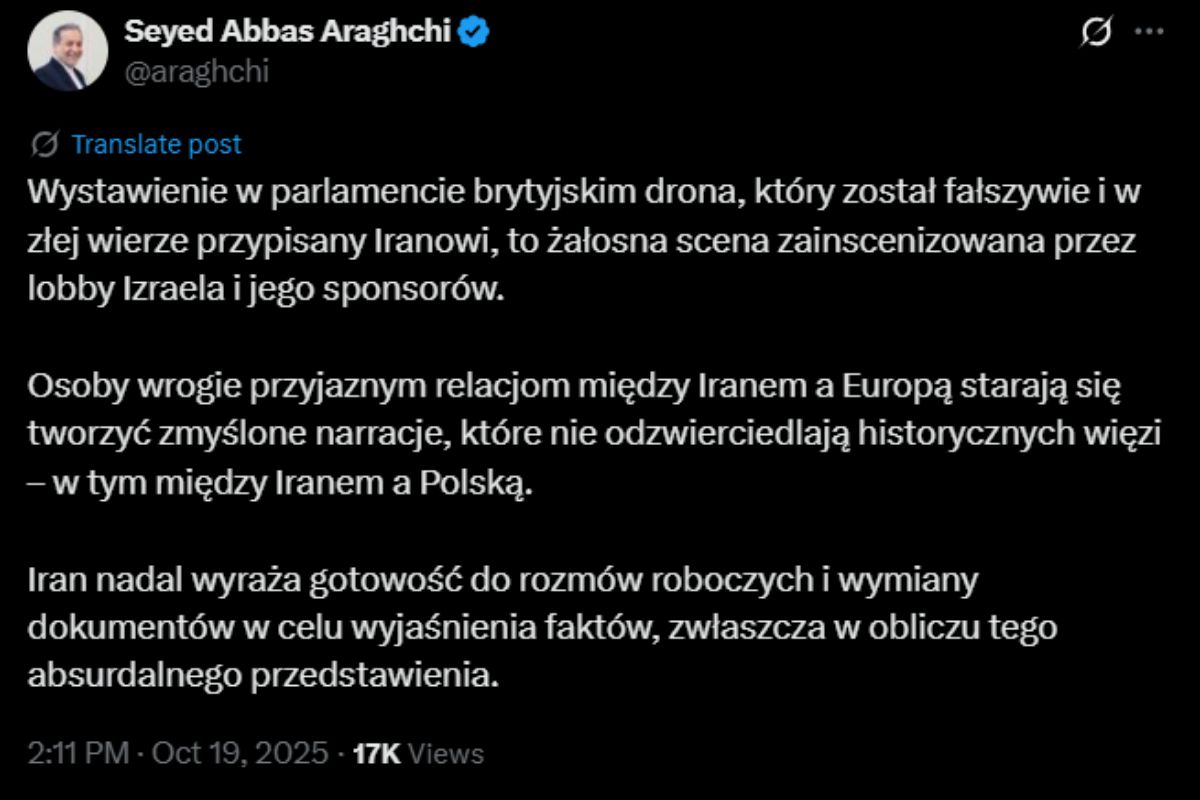 Araghchi Condemns False Drone Claims Raised in UK Parliament