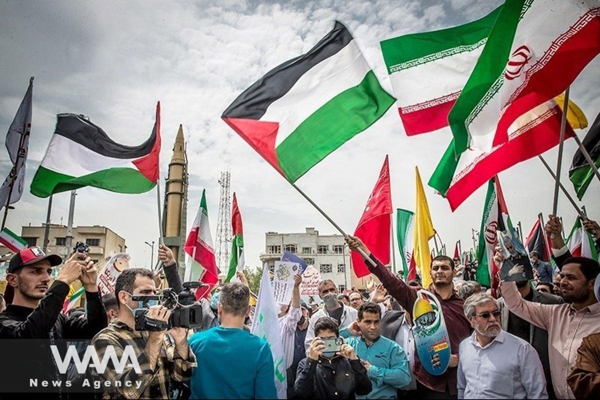 Iranian people supporting the people of Gaza. Social Media / WANA News Agency