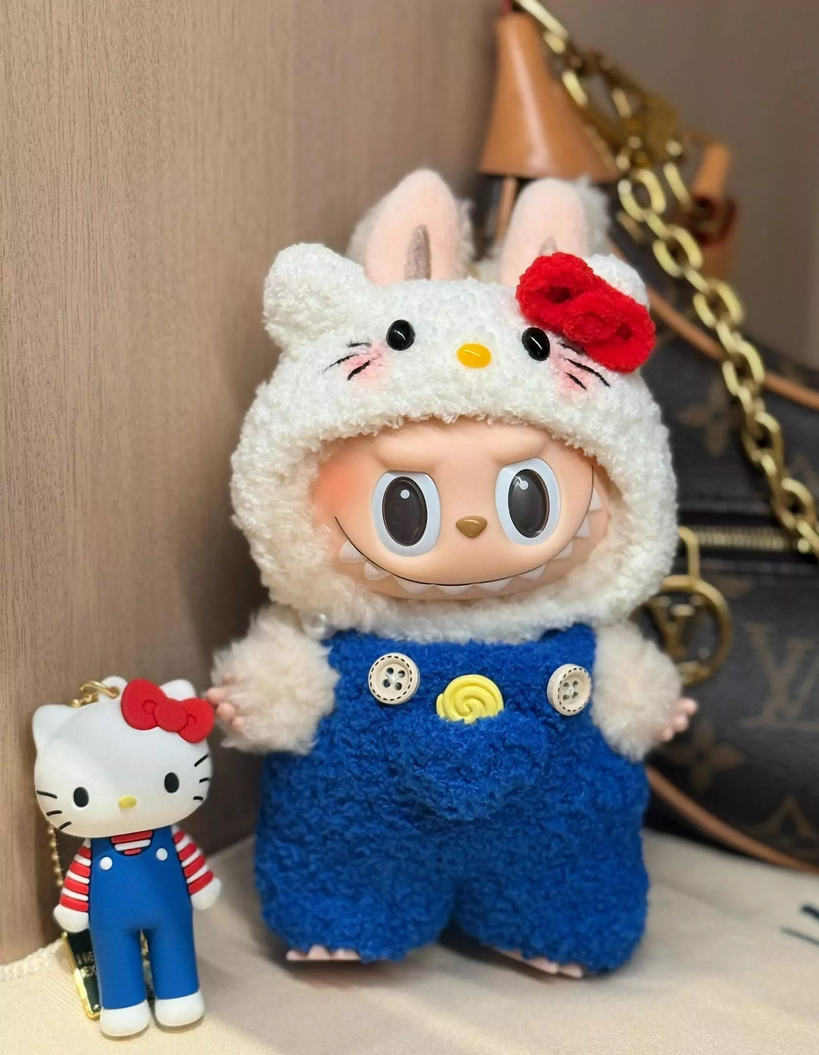 Kitty and Labubu dolls