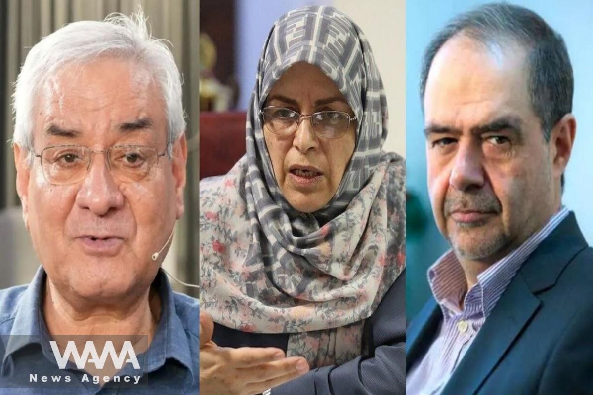 Azar Mansouri, Ebrahim Asgharzadeh ve Mohsen Aminzadeh. Sosyal medya / WANA Haber Ajansı
